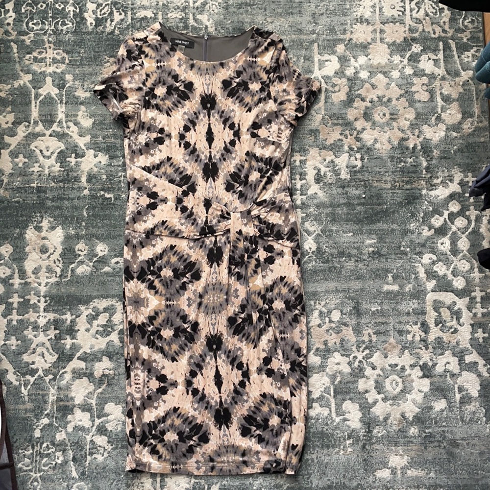Nine West Printed Faux-Wrap Dress, 6